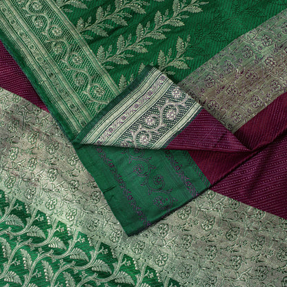 Sanskriti Vintage Red Pure Satin Saree Banarasi Brocade Zari HandWoven 5+YD Sari
