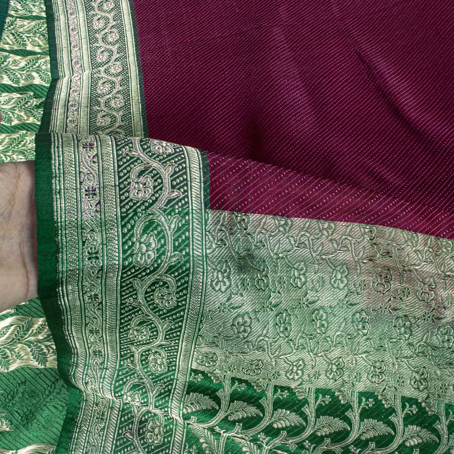Sanskriti Vintage Red Pure Satin Saree Banarasi Brocade Zari HandWoven 5+YD Sari