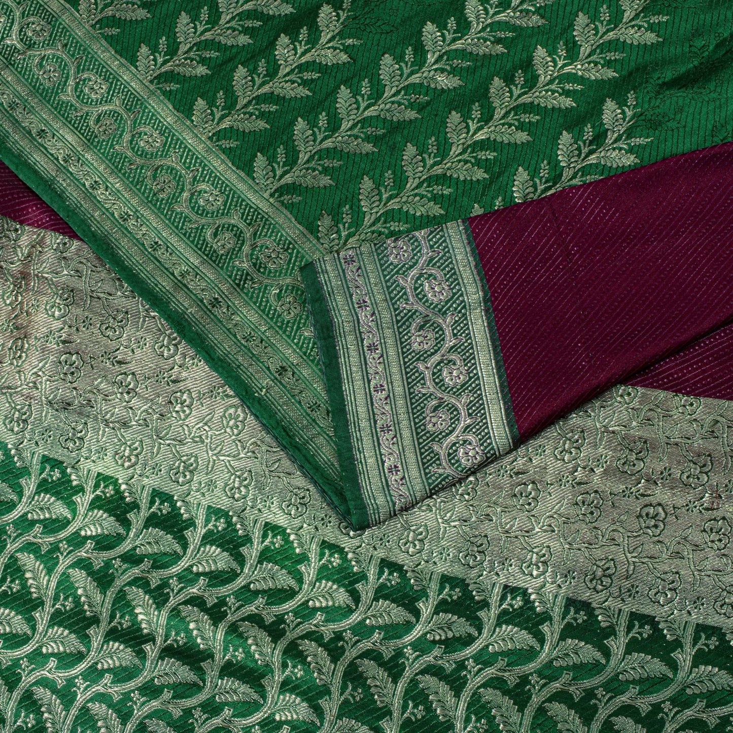 Sanskriti Vintage Red Pure Satin Saree Banarasi Brocade Zari HandWoven 5+YD Sari