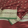 Sanskriti Vintage Sarees Red Banarasi Brocade Zari Woven Pure Silk Sari Fabric