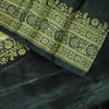 Sanskriti Vintage Saree Green Pure Satin Banarasi Brocade Zari Hand-Woven Sari