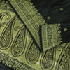Sanskriti Vintage Saree Green Pure Satin Banarasi Brocade Zari Hand-Woven Sari