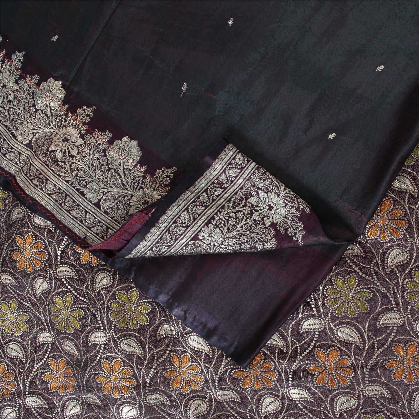 Sanskriti Vintage Sarees Wine Banarasi Brocade Zari Woven Pure Silk Sari Fabric