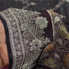 Sanskriti Vintage Sarees Wine Banarasi Brocade Zari Woven Pure Silk Sari Fabric