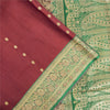 Sanskriti Vintage Red Sarees Pure Silk Zari Woven Brocade Banarasi 5+YD Sari
