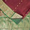 Sanskriti Vintage Red Sarees Pure Silk Zari Woven Brocade Banarasi 5+YD Sari