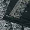 Sanskriti Vintage Green Sarees Pure Satin Zari Woven Brocade Banarasi 5+YD Sari