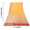 Sanskriti Vintage Yellow Sarees Pure Silk Woven IndianBrocade Banarasi 6+YD Sari