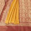 Sanskriti Vintage Yellow Sarees Pure Silk Woven IndianBrocade Banarasi 6+YD Sari
