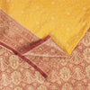 Sanskriti Vintage Yellow Sarees Pure Silk Woven IndianBrocade Banarasi 6+YD Sari