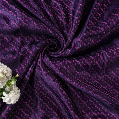 Sanskriti Vintage Purple Pure Satin Saree Banarasi Brocade Zari Hand-Woven Sari