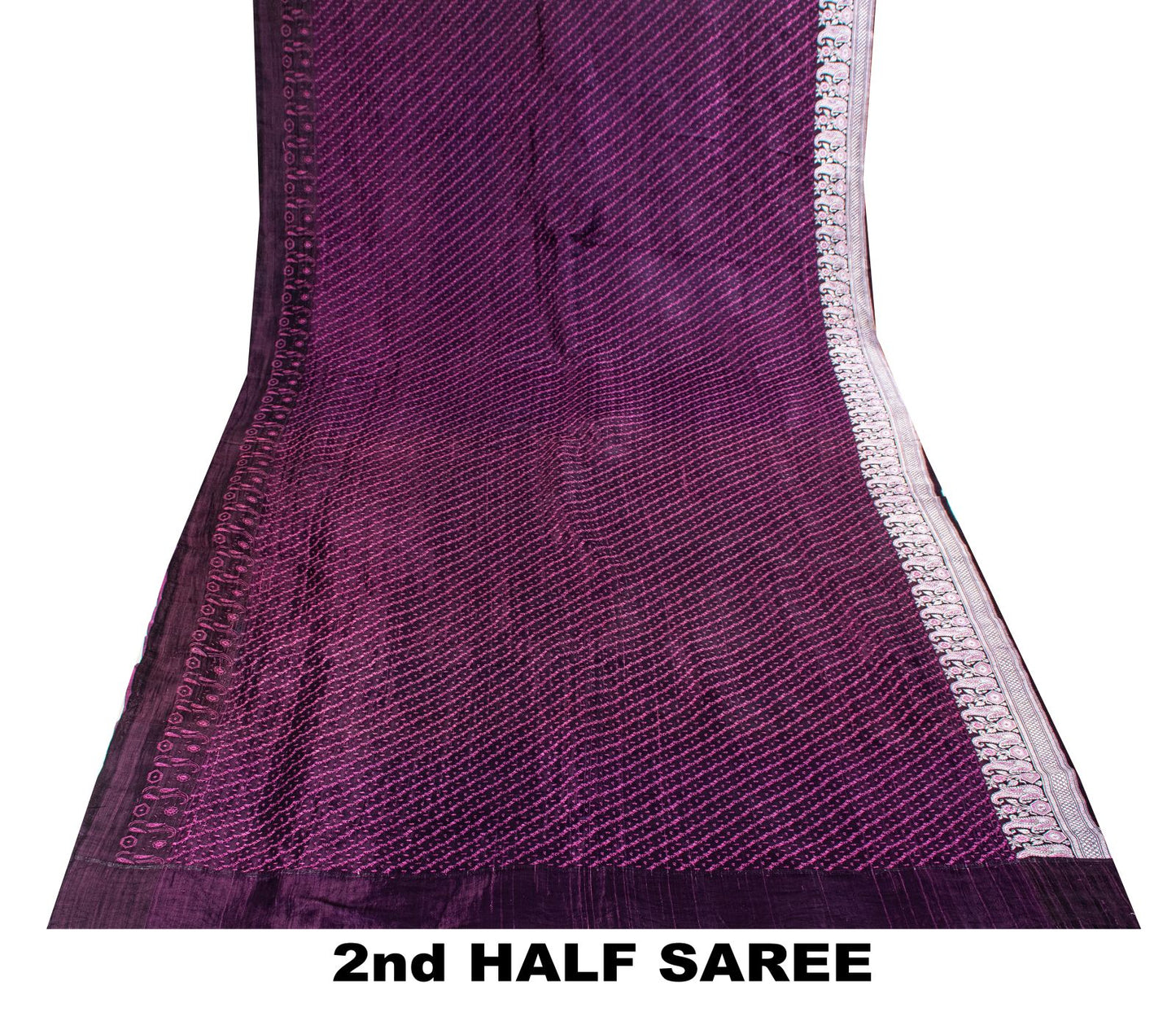Sanskriti Vintage Purple Pure Satin Saree Banarasi Brocade Zari Hand-Woven Sari
