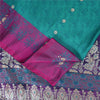 Sanskriti Vintage Sarees GreenBanarasi Brocade Zari Woven Pure Satin Sari Fabric