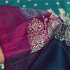 Sanskriti Vintage Sarees GreenBanarasi Brocade Zari Woven Pure Satin Sari Fabric