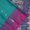 Sanskriti Vintage Sarees GreenBanarasi Brocade Zari Woven Pure Satin Sari Fabric