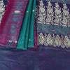Sanskriti Vintage Sarees GreenBanarasi Brocade Zari Woven Pure Satin Sari Fabric