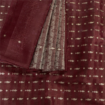 Sanskriti Vintage Sarees Pink Banarasi Brocade Zari Woven Pure Satin Sari Fabric