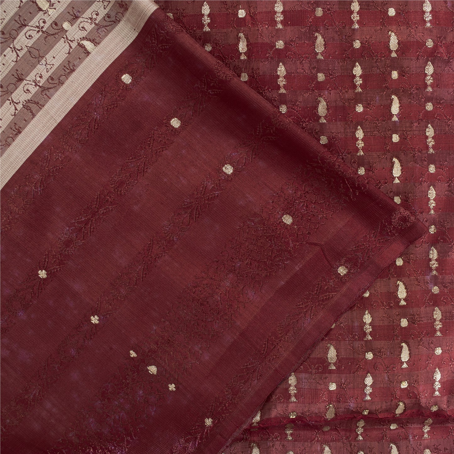 Sanskriti Vintage Sarees Pink Banarasi Brocade Zari Woven Pure Satin Sari Fabric