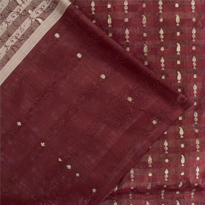 Sanskriti Vintage Sarees Pink Banarasi Brocade Zari Woven Pure Satin Sari Fabric