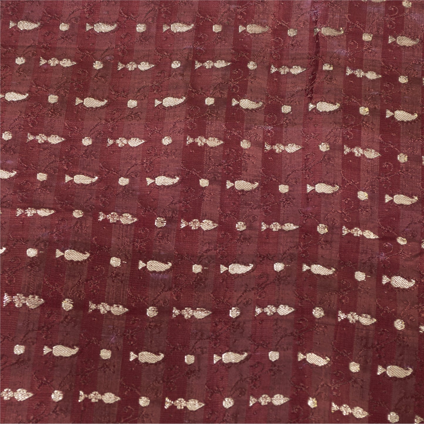 Sanskriti Vintage Sarees Pink Banarasi Brocade Zari Woven Pure Satin Sari Fabric