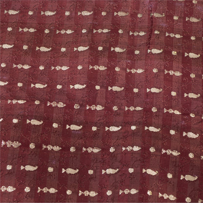 Sanskriti Vintage Sarees Pink Banarasi Brocade Zari Woven Pure Satin Sari Fabric