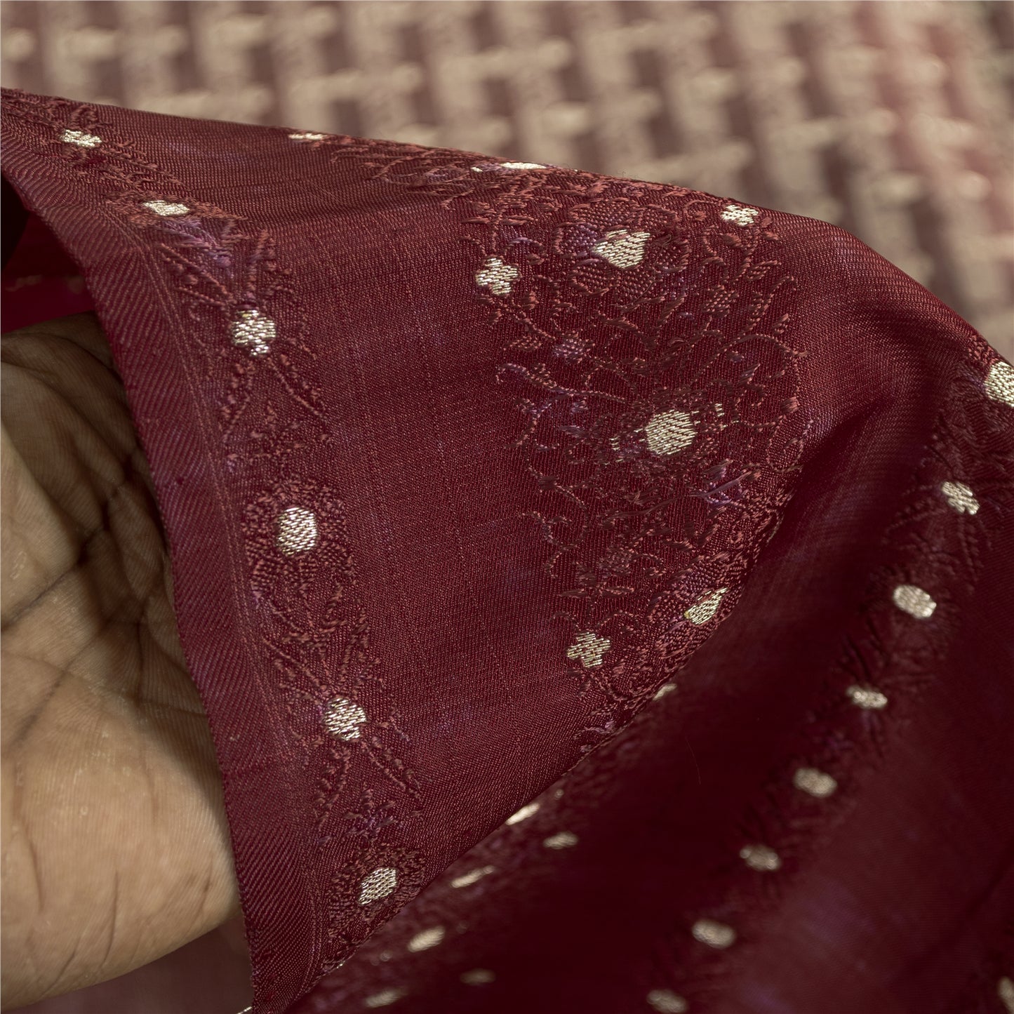 Sanskriti Vintage Sarees Pink Banarasi Brocade Zari Woven Pure Satin Sari Fabric