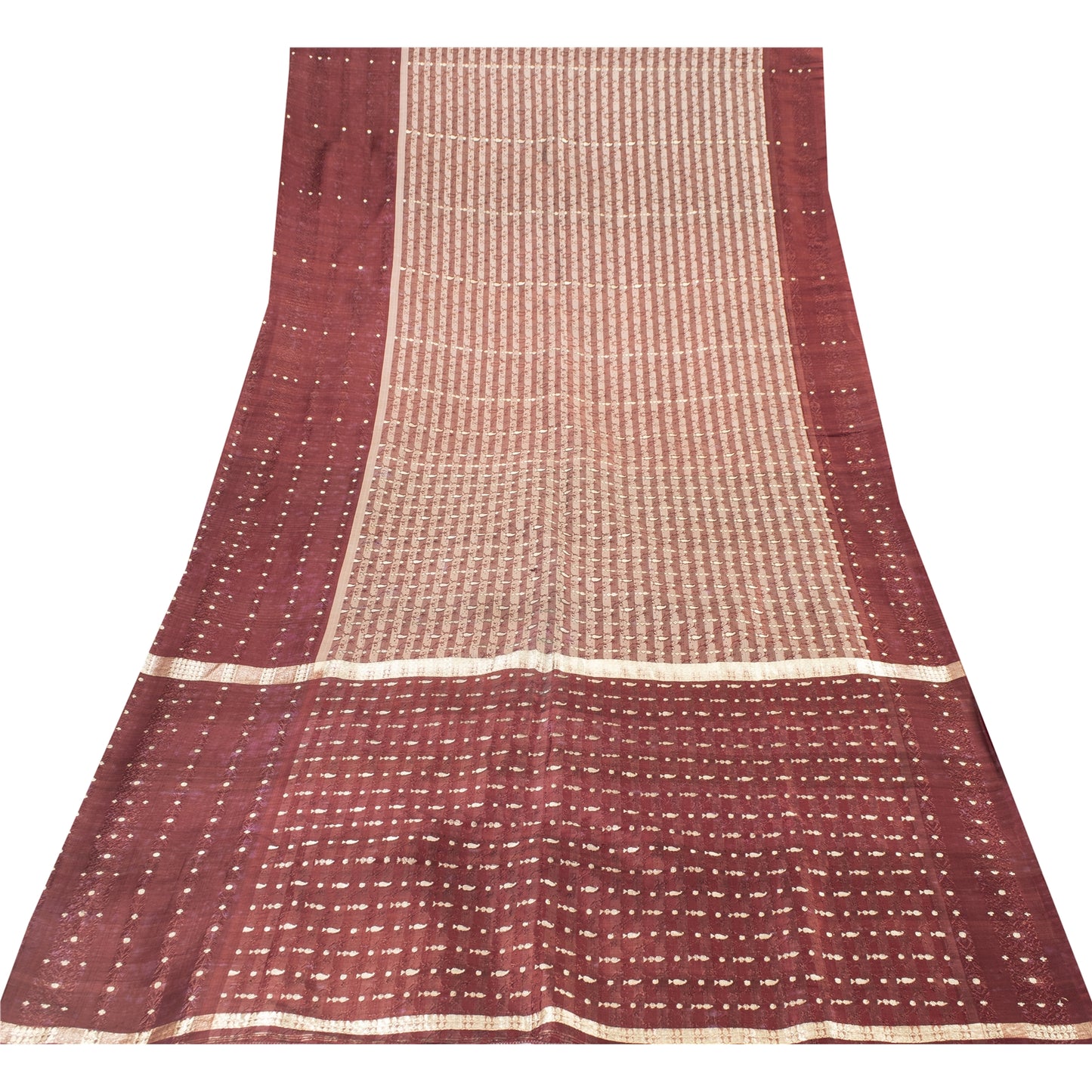 Sanskriti Vintage Sarees Pink Banarasi Brocade Zari Woven Pure Satin Sari Fabric