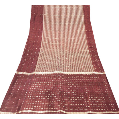 Sanskriti Vintage Sarees Pink Banarasi Brocade Zari Woven Pure Satin Sari Fabric