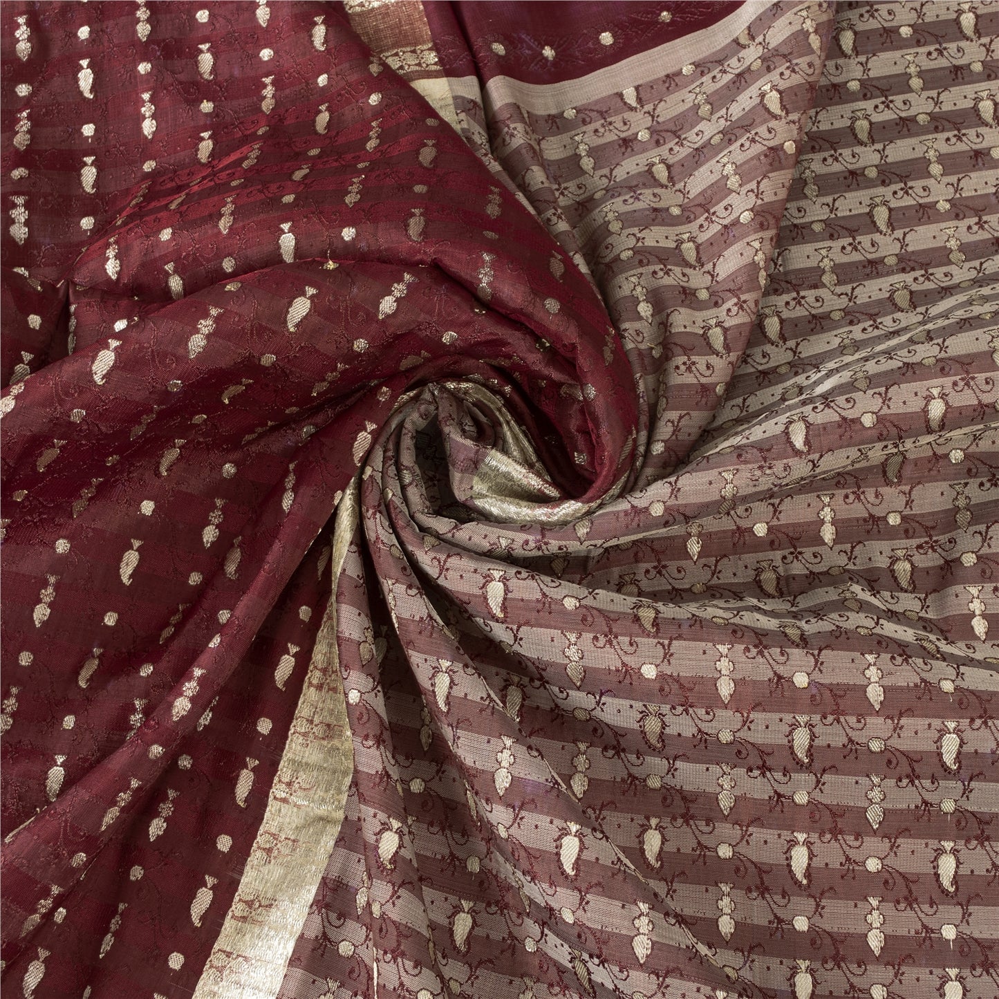 Sanskriti Vintage Sarees Pink Banarasi Brocade Zari Woven Pure Satin Sari Fabric