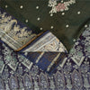 Sanskriti Vintage Sarees Green Banarasi Brocade Zari Woven Pure Sari 5+YD Fabric