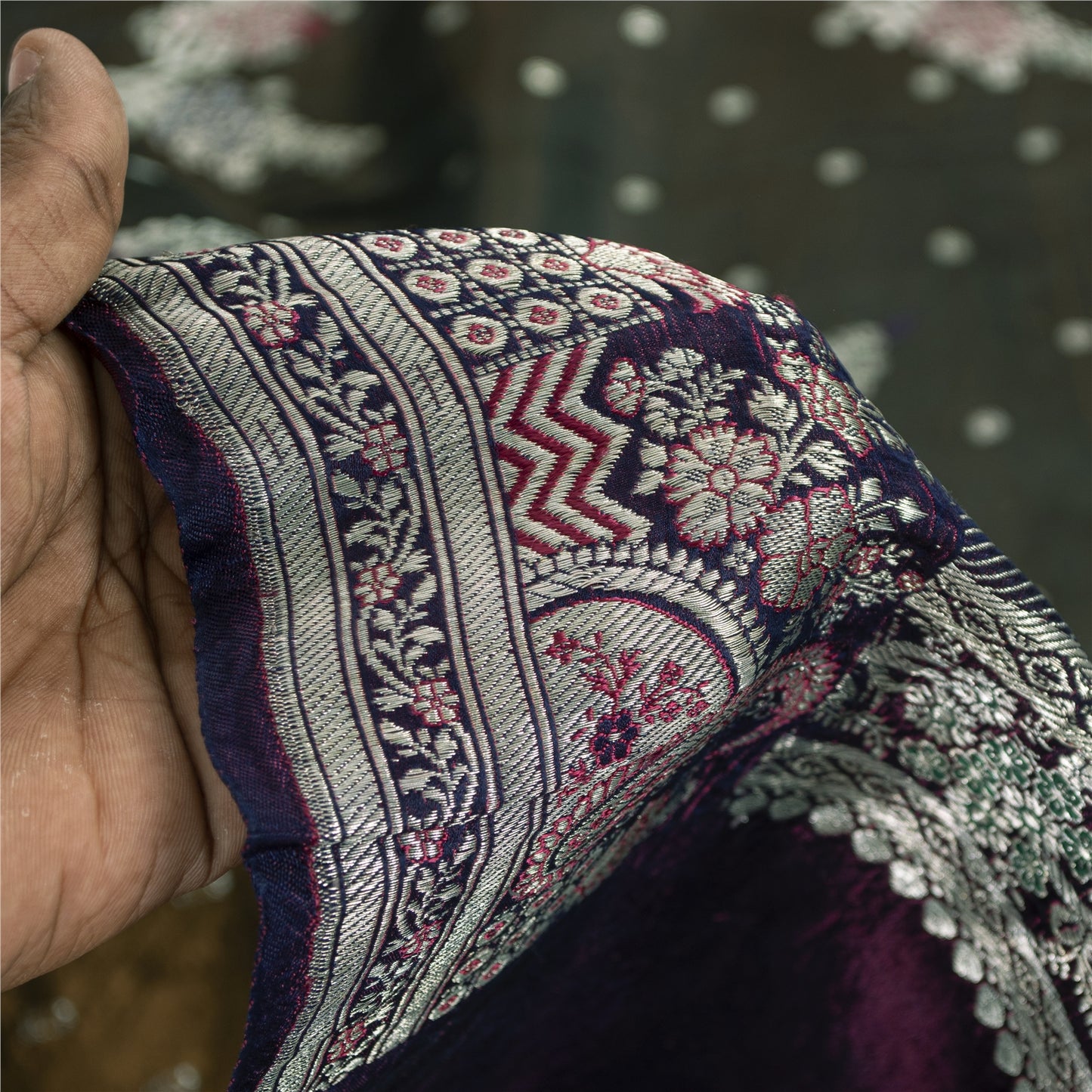 Sanskriti Vintage Sarees Green Banarasi Brocade Zari Woven Pure Sari 5+YD Fabric