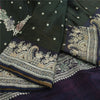 Sanskriti Vintage Sarees Green Banarasi Brocade Zari Woven Pure Sari 5+YD Fabric