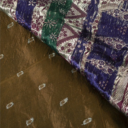 Sanskriti Vintage Sarees Green Banarasi Brocade Zari Woven Pure Sari 5+YD Fabric