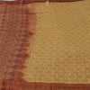 Sanskriti Vintage Sarees Cream Banarasi Brocade Woven Pure Satin Sari Fabric