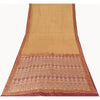 Sanskriti Vintage Sarees Cream Banarasi Brocade Woven Pure Satin Sari Fabric