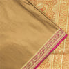 Sanskriti Vintage Sarees Brown BanarasiBrocade Zari Woven Pure Satin Sari Fabric