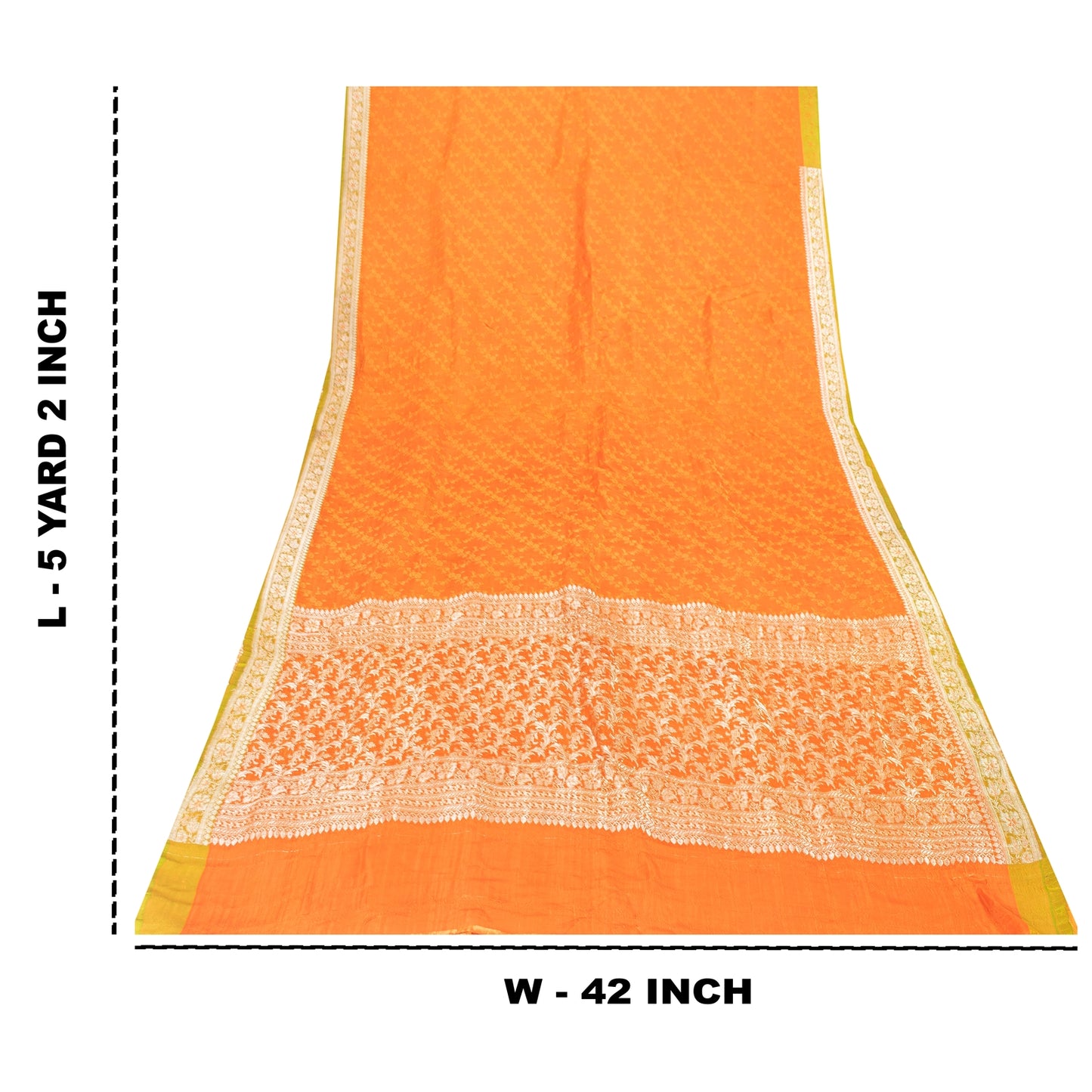 Sanskriti Vintage Sarees Banarasi Brocade Zari Woven Pure Satin Sari 5+YD Fabric