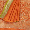 Sanskriti Vintage Sarees Banarasi Brocade Zari Woven Pure Satin Sari 5+YD Fabric