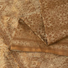 Sanskriti Vintage Sarees Brown Banarasi Brocade Woven Pure Satin Sari 5+ydFabric