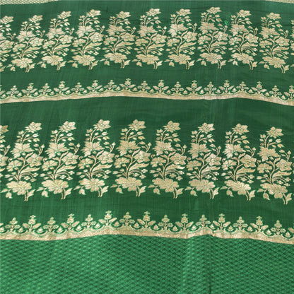 Sanskriti Vintage Sarees Banarasi Brocade Zari Woven Pure Satin Sari 5+YD Fabric