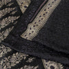 Sanskriti Vintage Sarees Black Banarasi Brocade ZariWoven Pure Satin Sari Fabric