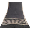 Sanskriti Vintage Sarees Black Banarasi Brocade ZariWoven Pure Satin Sari Fabric