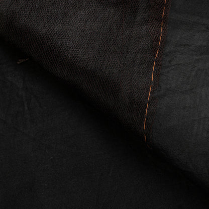Sanskriti Vintage Black Soft Pure Satin Silk Sarees Handwoven Thread 5.5+YD Sari