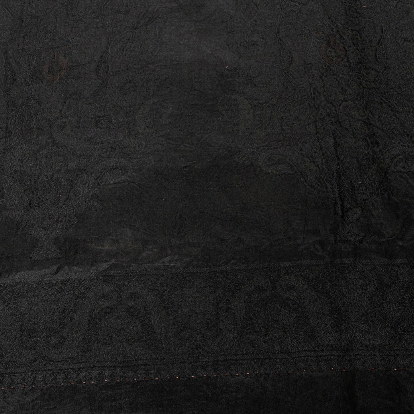 Sanskriti Vintage Black Soft Pure Satin Silk Sarees Handwoven Thread 5.5+YD Sari