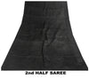 Sanskriti Vintage Black Soft Pure Satin Silk Sarees Handwoven Thread 5.5+YD Sari
