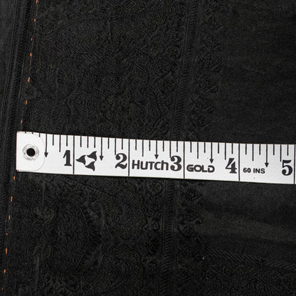Sanskriti Vintage Black Soft Pure Satin Silk Sarees Handwoven Thread 5.5+YD Sari