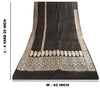 Sanskriti Vintage Black Pure Satin Sarees Banarasi Brocade Zari Hand Woven Sari