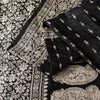 Sanskriti Vintage Black Pure Satin Sarees Banarasi Brocade Zari Hand Woven Sari