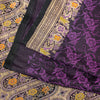 Sanskriti Vintage Purple Soft Pure Satin Silk Sarees Banarasi Brocade Zari Hand Woven 5+YD