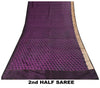 Sanskriti Vintage Purple Soft Pure Satin Silk Sarees Banarasi Brocade Zari Hand Woven 5+YD